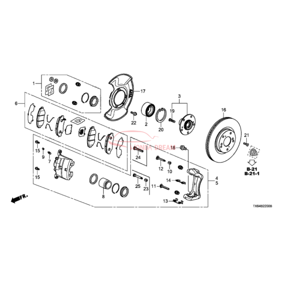 SET,PAD FR (45022-TR7-A02) - 2