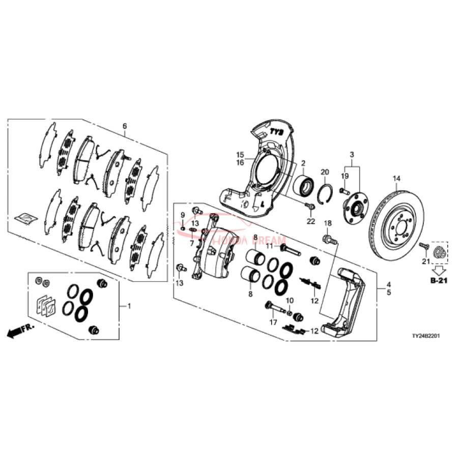 SET,PAD FR(17-AD (45022-TY3-A01) - 2