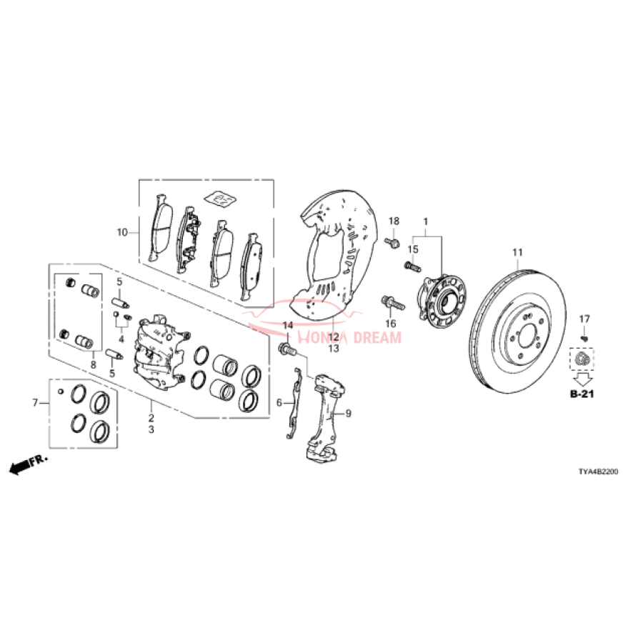 SET,PAD FR (45022-TYA-A01) - 1