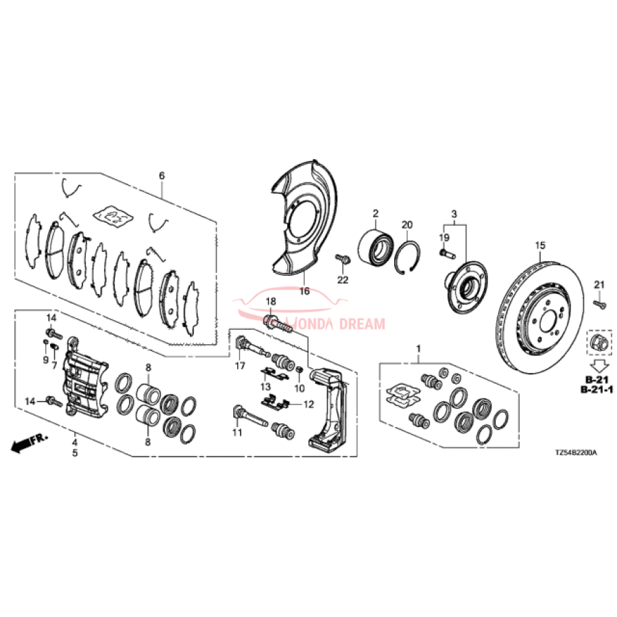 SET,PAD FR (45022-TZ5-A00) - 2