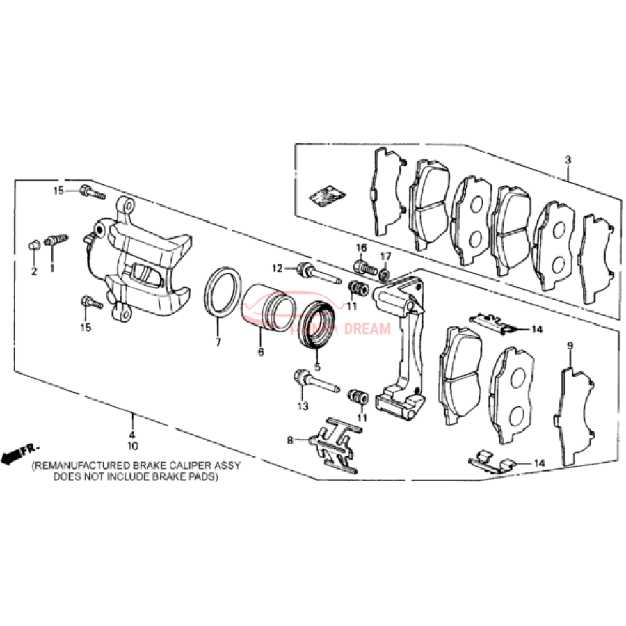 Front brake caliper piston (45216-SC2-003) - 2