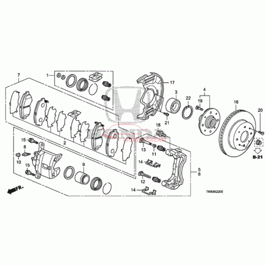 Front brake caliper piston (45216-SNA-A51) - 1