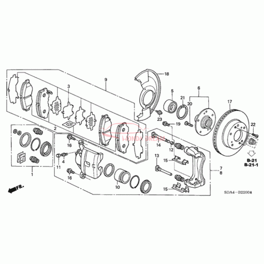 Front brake caliper piston (45216-TA0-A01) - 1