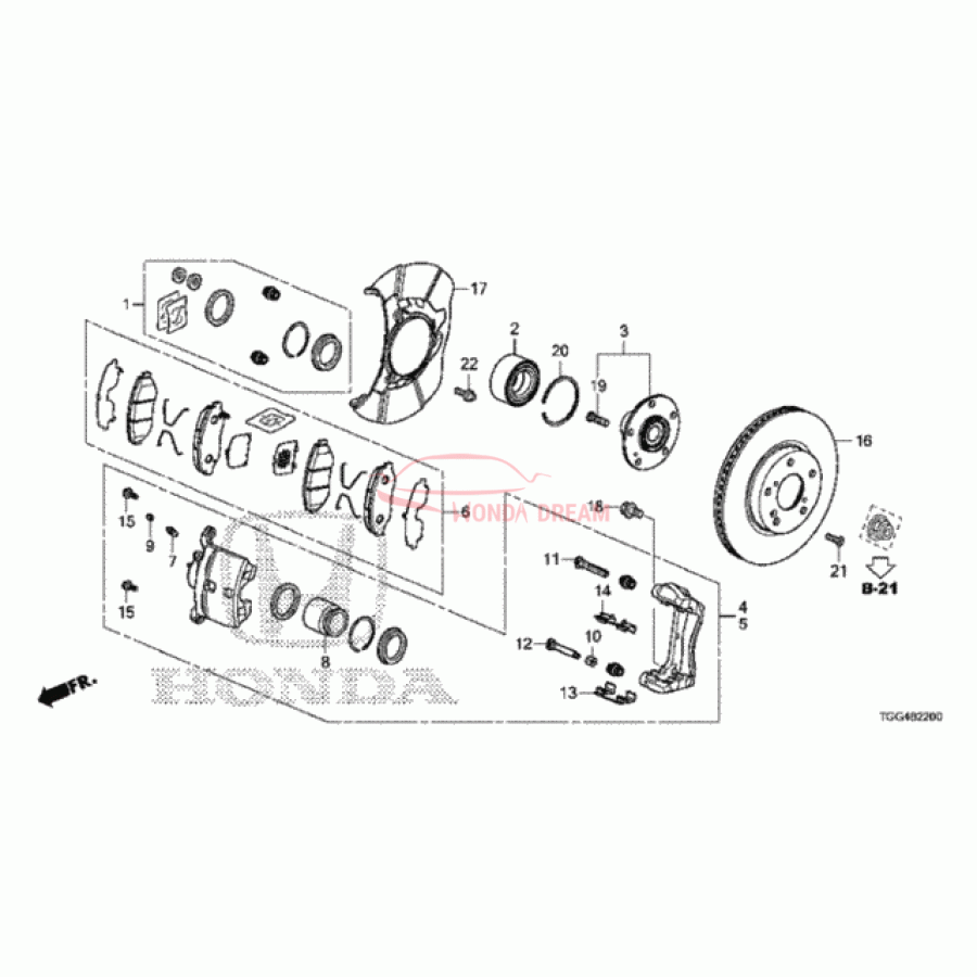 Front brake caliper piston (45216-TEA-T01) - 1