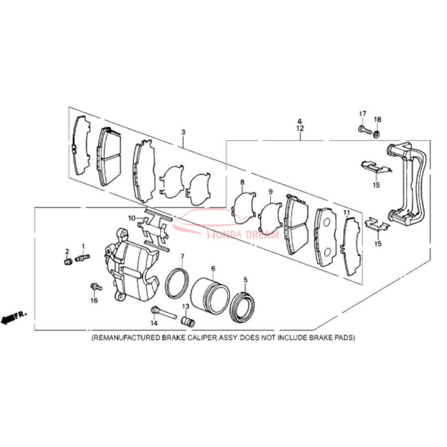 Front brake caliper guide (45235-SD4-023) - 2