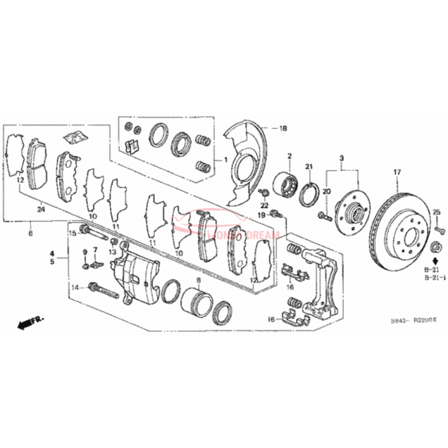 Clip, Front Abutment (45237-SV1-A01) - 1