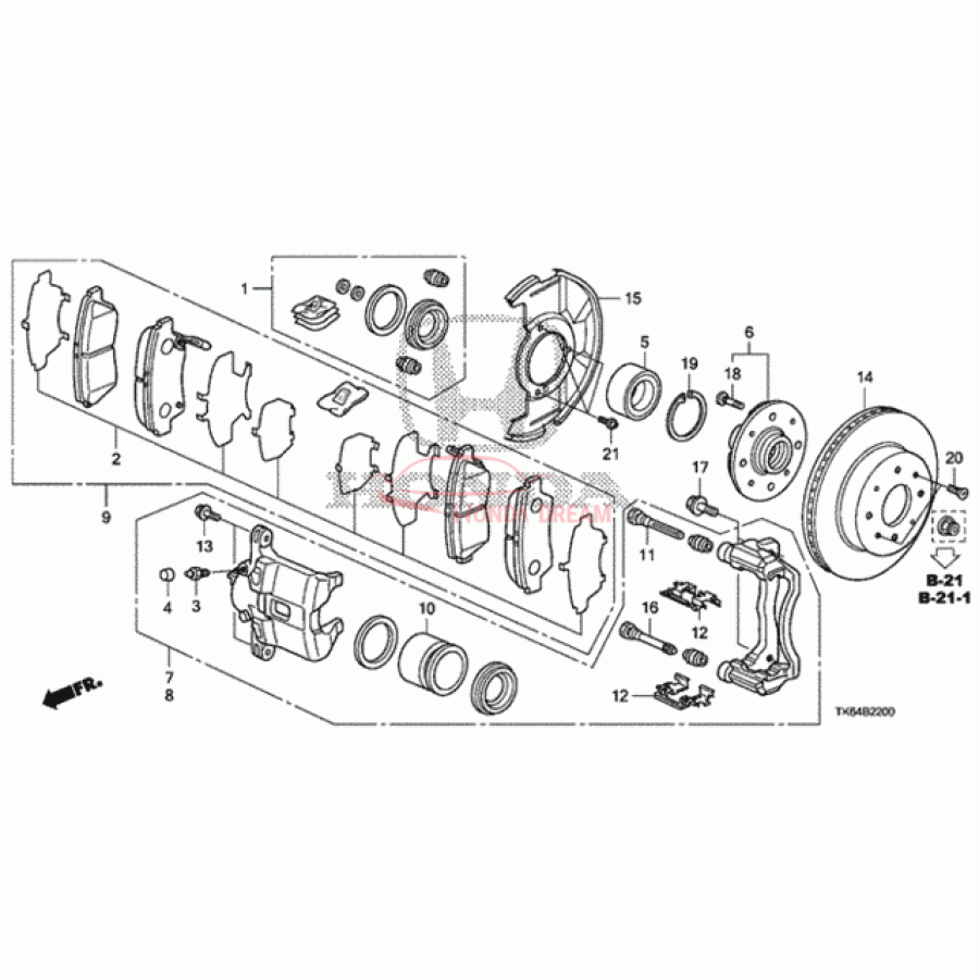 Clip, Front Abutment (45237-TG5-H01) - 1