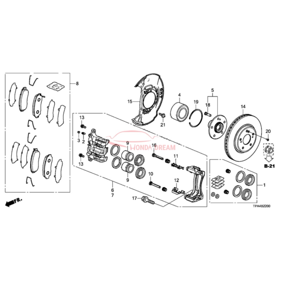 Clip, Front Abutment (45237-THA-H01) - 1