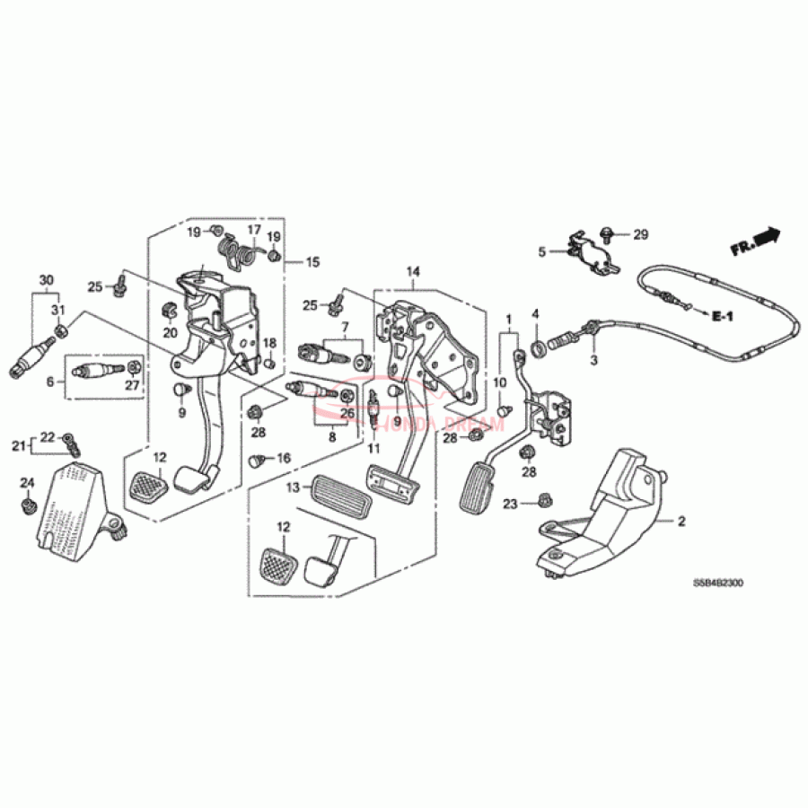 Pedal Assembly Brake (46600-S5A-G01) - 1