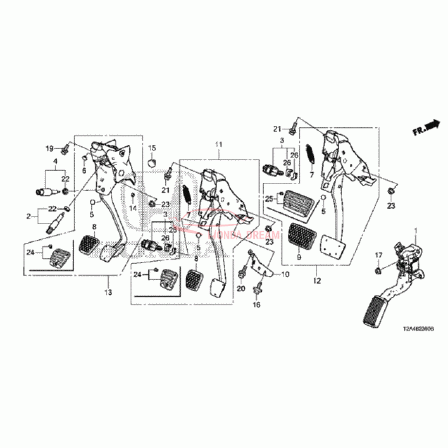 Pedal Assembly Brake (46600-T2A-A91) - 1