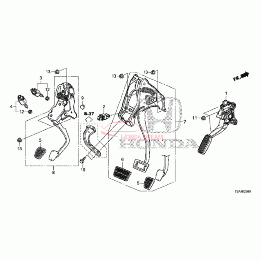 Pedal Assembly Brake (46600-T9A-P51) - 1