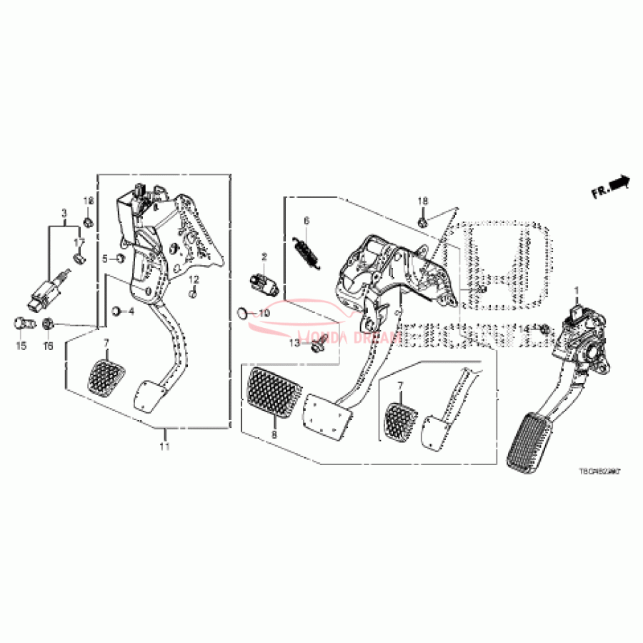 Pedal Assembly Brake (46600-TBA-A02) - 1