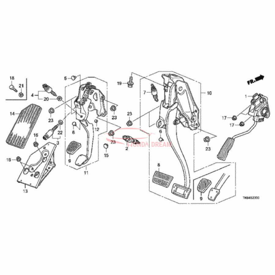 Pedal Assembly Brake (46600-TF0-G01) - 1