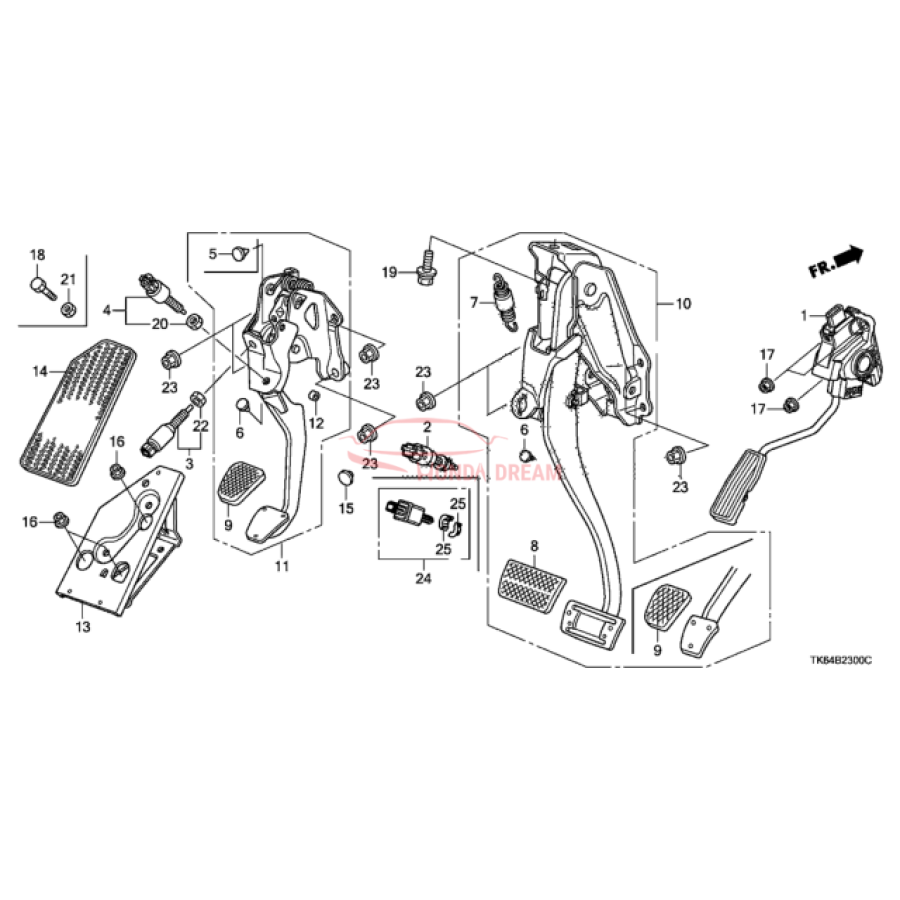 Pedal Assembly Brake (46600-TF0-G81) - 1