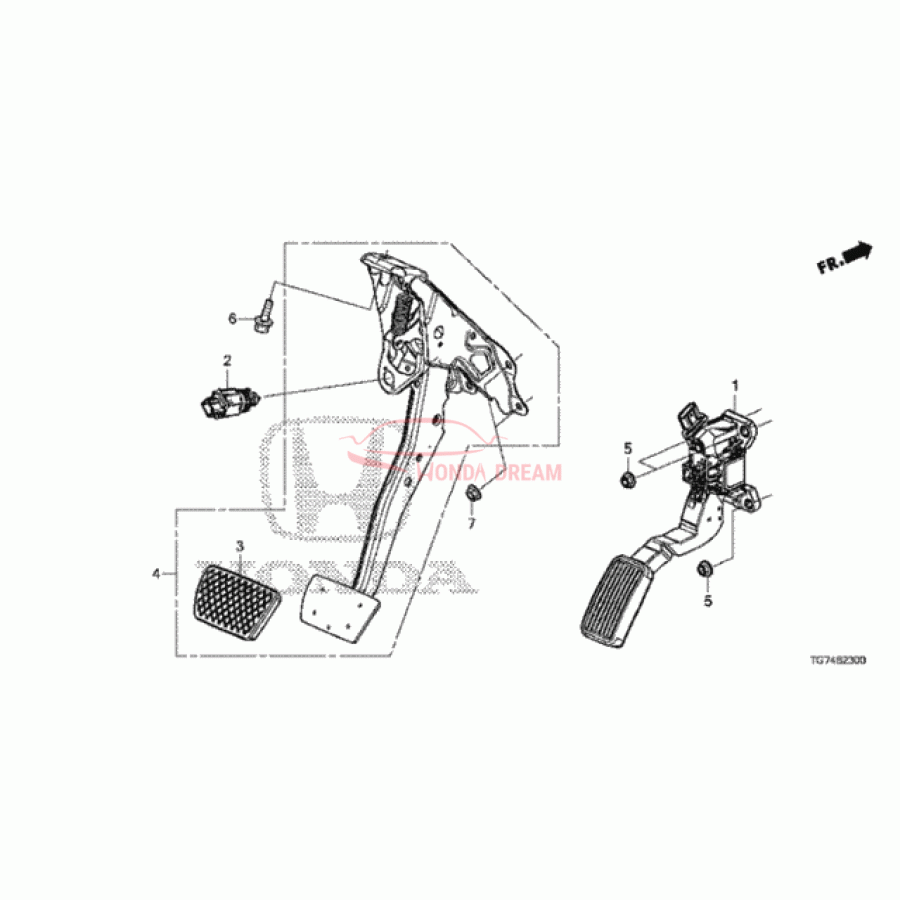 Pedal Assembly Brake (46600-TG7-A82) - 1