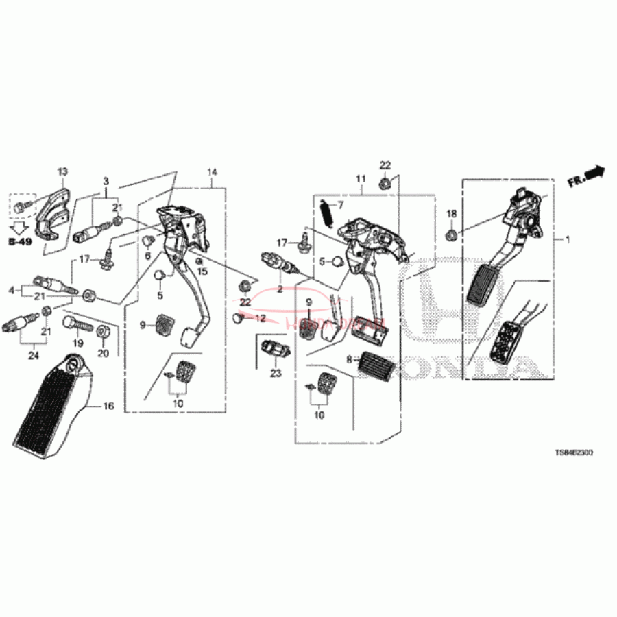 Pedal Assembly Brake (46600-TR0-A01) - 1