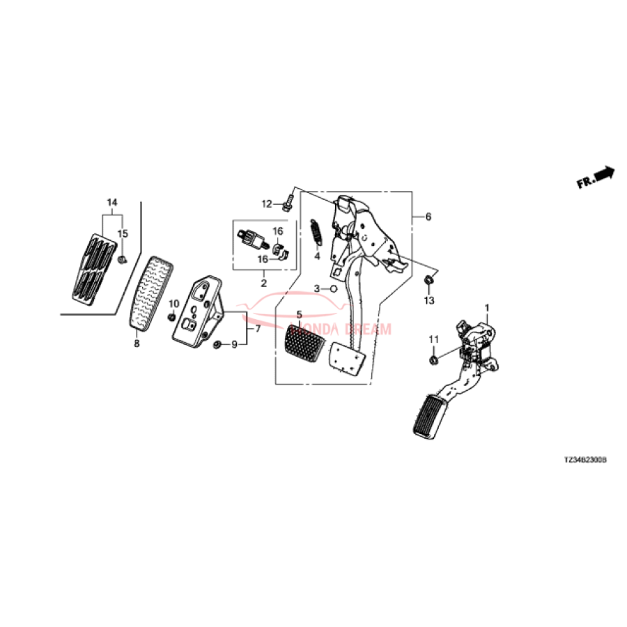 Pedal Assembly Brake (46600-TZ3-A91) - 1