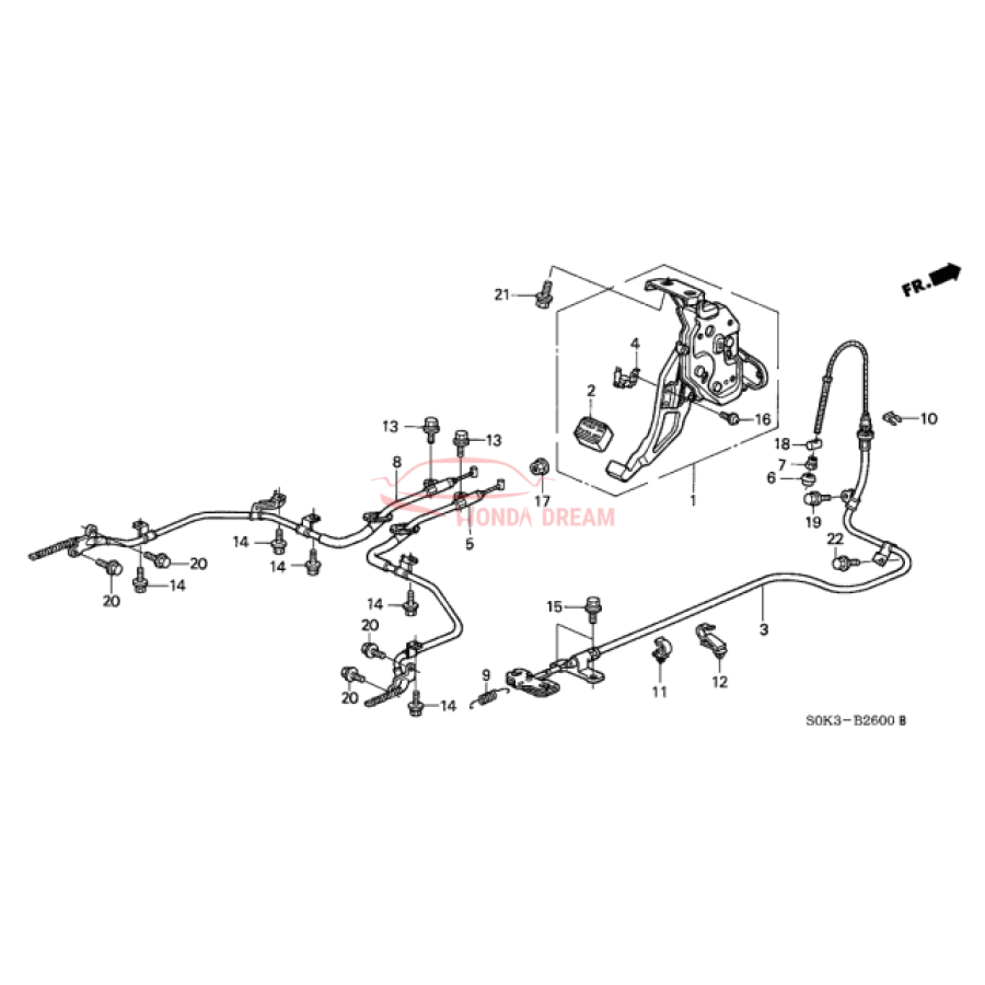 Wire, Passenger Side Parking Brake (47510-S0K-A03) - 1