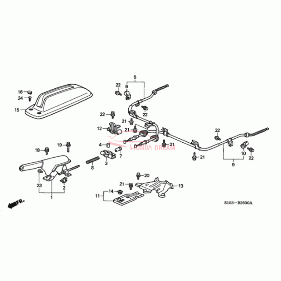 Wire, Passenger Side Parking Brake (47510-S10-A03) - 1