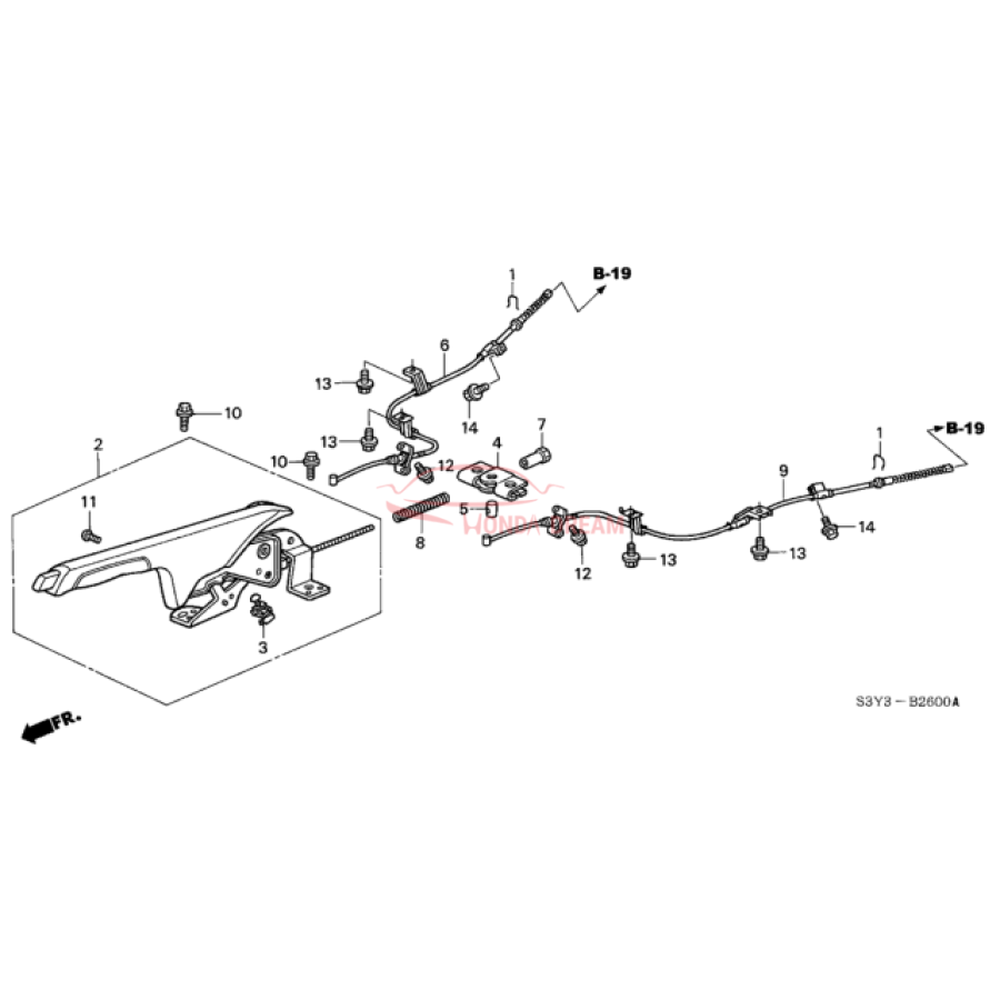 Wire, Passenger Side Parking Brake (47510-S3Y-013) - 1