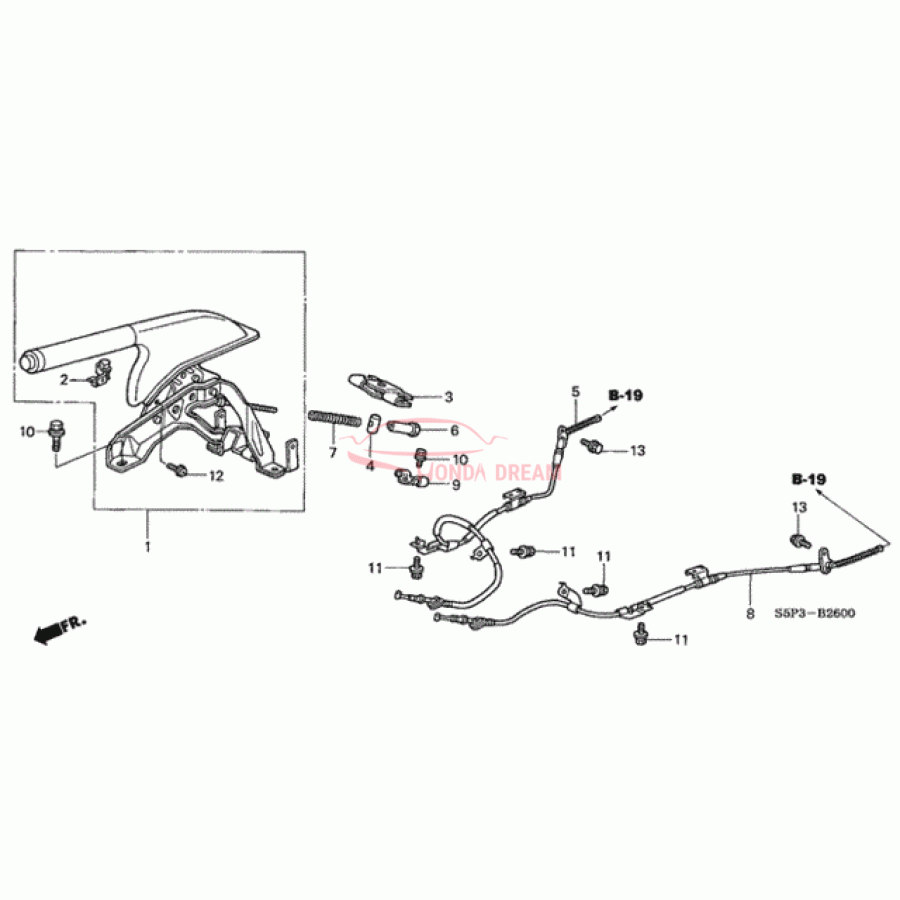 Wire, Passenger Side Parking Brake (47510-S5D-A05) - 1