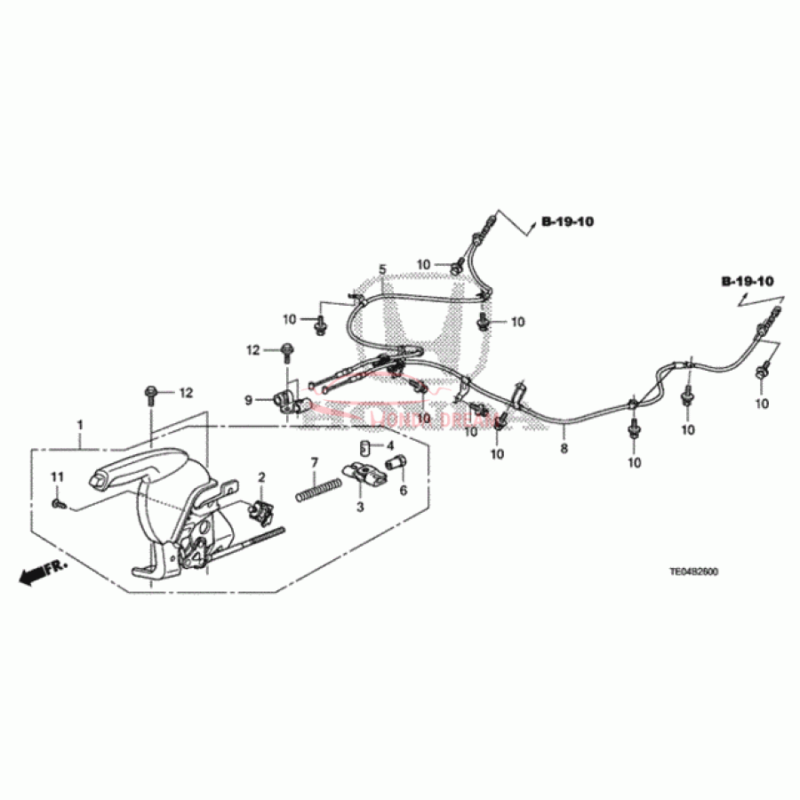 Трос стоянкового гальма лівий (47560-TE0-A01) - 1