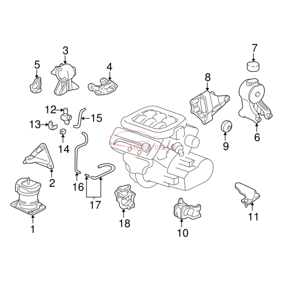 MTG RUB ASSY RR E (50810-S0X-A02) - 3