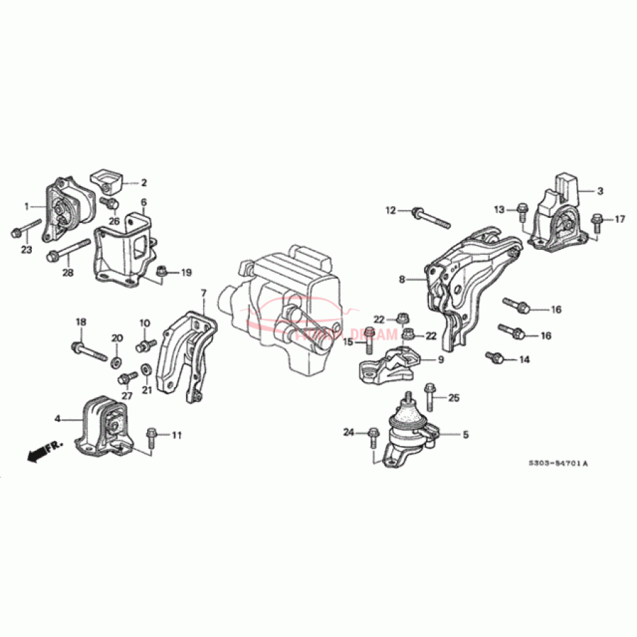 MTG ASSY,ENG RR(A (50810-S30-980) - 1