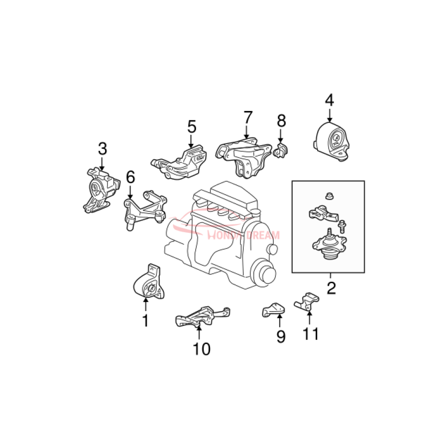 INS RUB ASSY,MTG RR( (50810-S7C-003) - 3