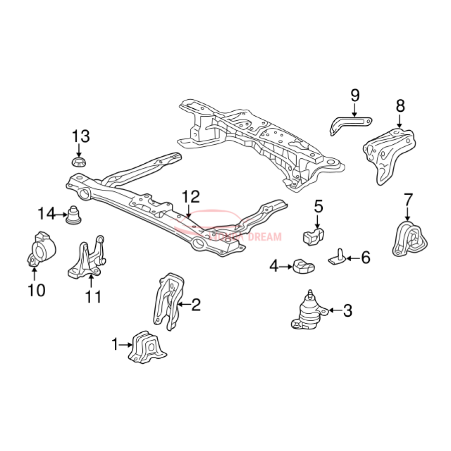 INS RUB,ENG RR (M (50810-S84-A00) - 3