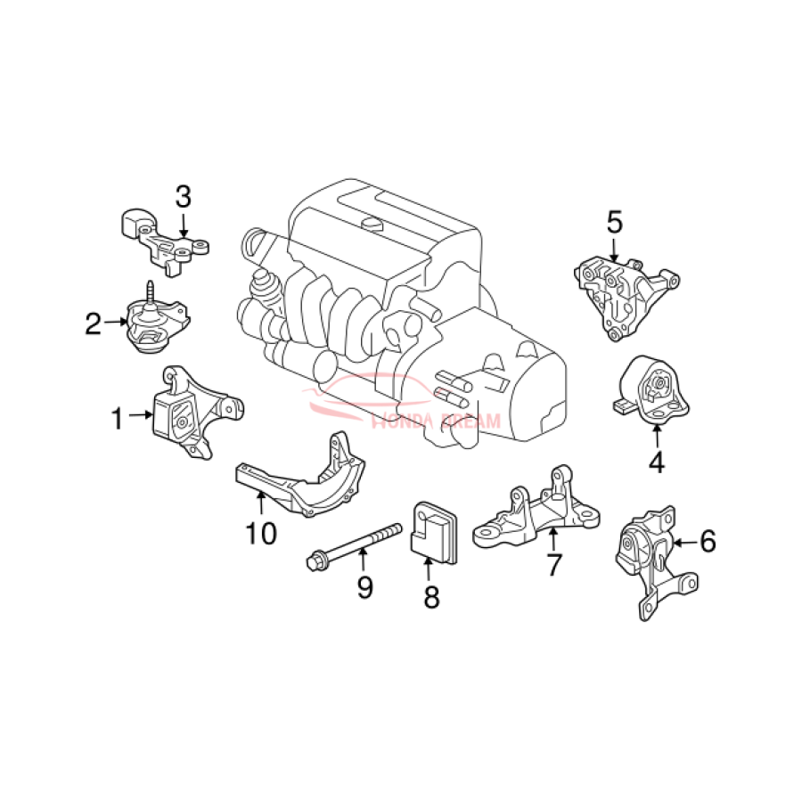 Опора двигуна задня (50810-S9A-013) - 3