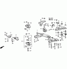 RUBBER,RR.ENGINE (50810-SB2-983)