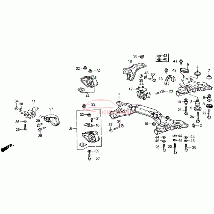 Опора двигуна задня (50810-SB2-983) - 1