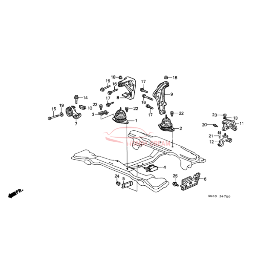 MOUNTING ASSY.,RR (50810-SD4-010) - 2