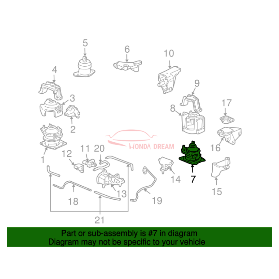 MTG RUB ASSY,ENG (50810-SDB-A02) - 2