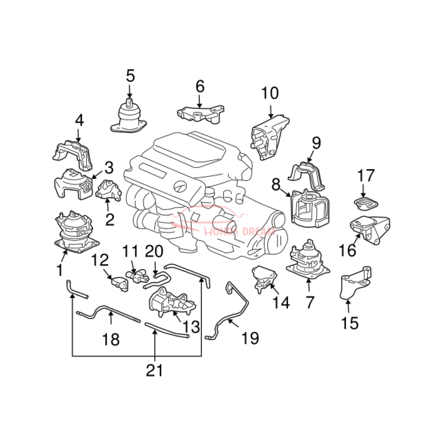 MTG RUB ASSY,ENG (50810-SDB-A02) - 3