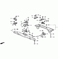 MTG RUB ASSY,RR E (50810-SH3-040)