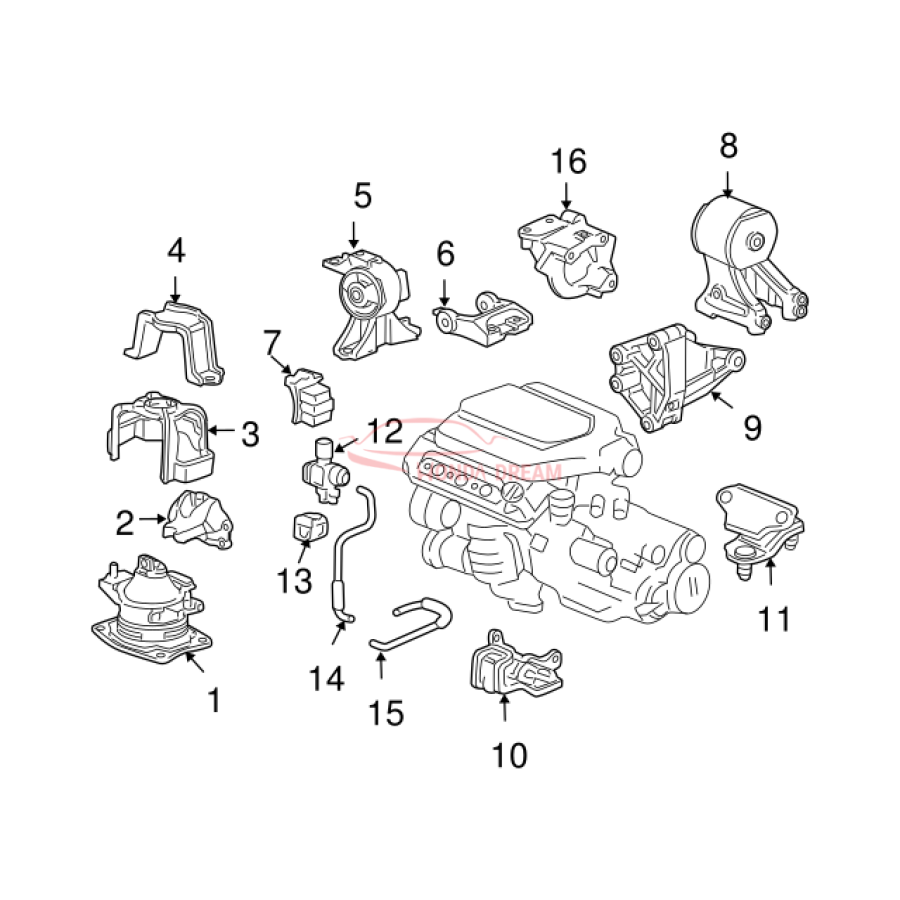 MTG RUB ASSY ENG (50810-SHJ-A00) - 3