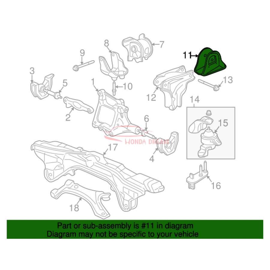 INS RUB ENG RR (A (50810-ST0-980) - 2