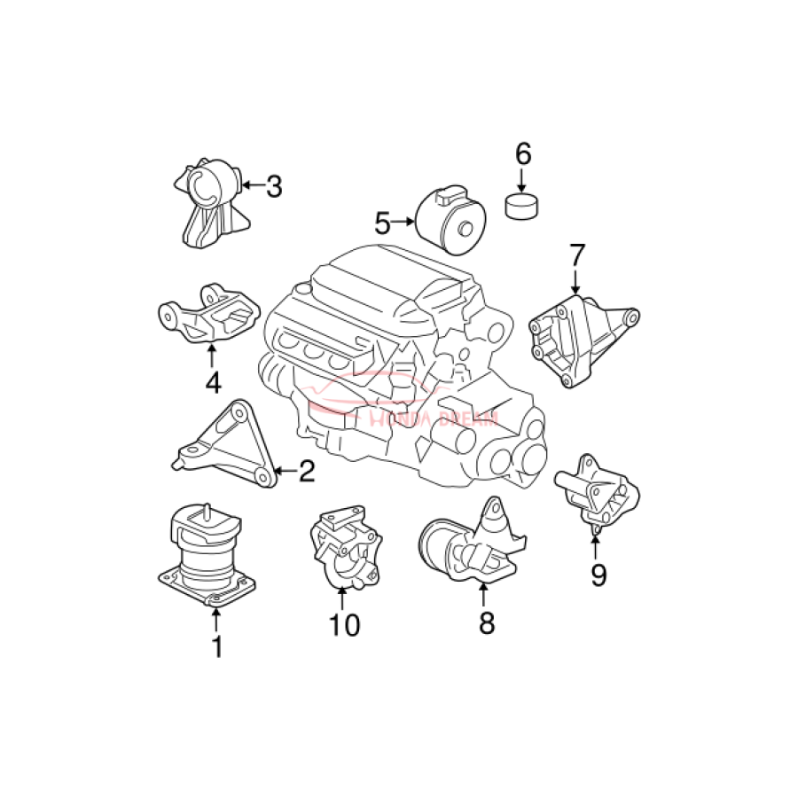 MTG RUB ASSY,ENG (50810-STW-A02) - 3