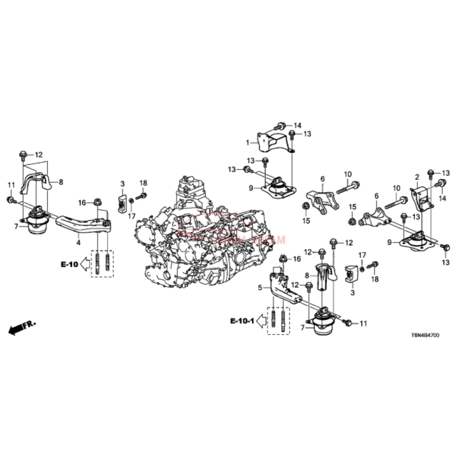 MTG RUB ASSY,ENG (50810-T6N-A01) - 1