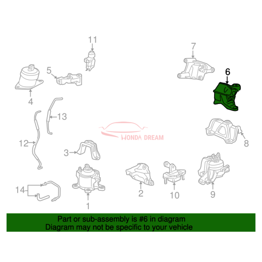 MTG RUB ASSY,ENG (50810-TA0-A02) - 2