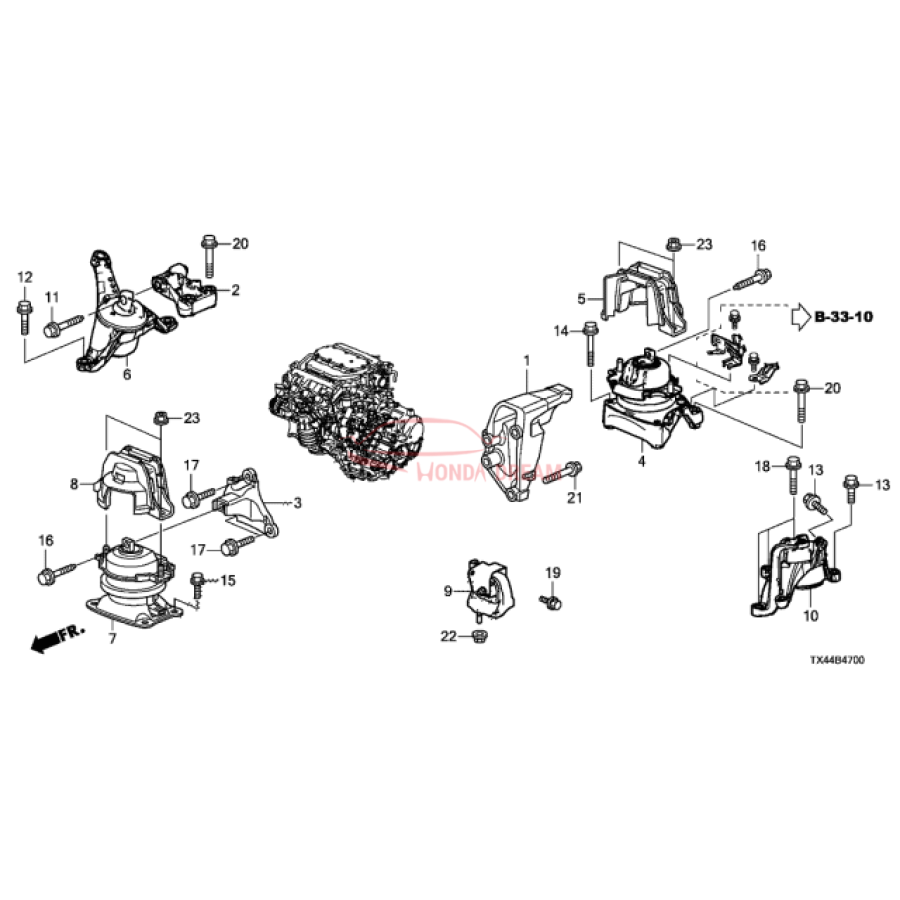 MTG ASSY,ENG RR (50810-TX4-A00) - 1