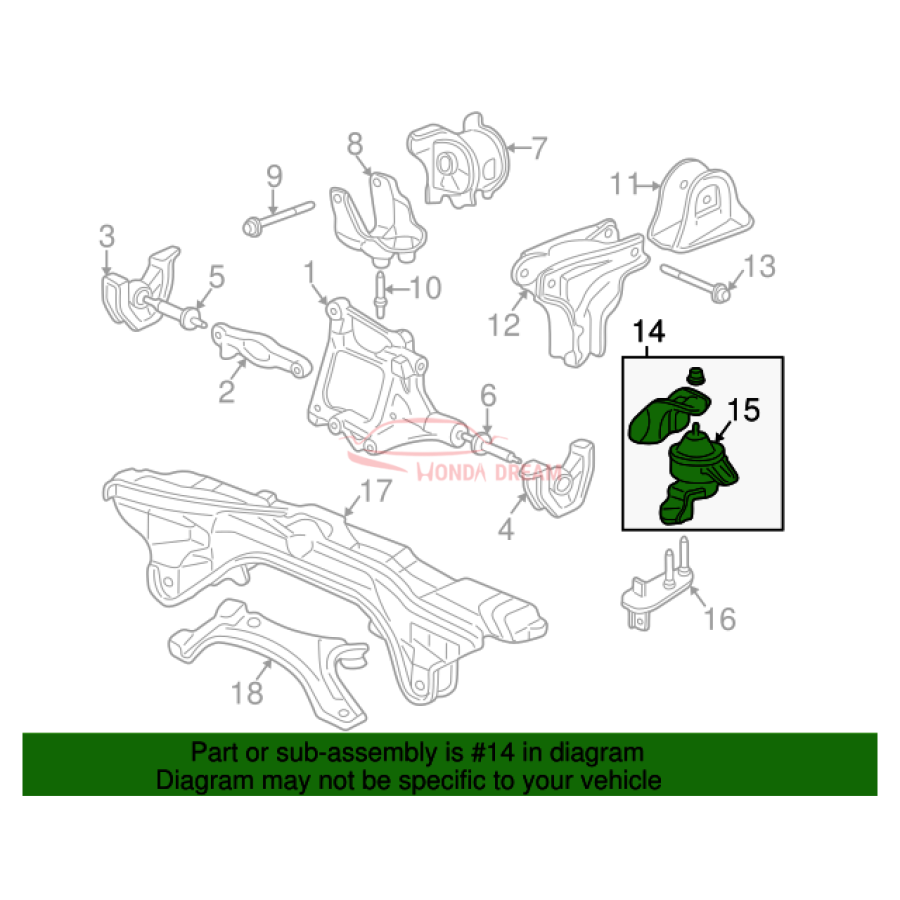 Mounting Engine Right (50820-S10-004) - 2