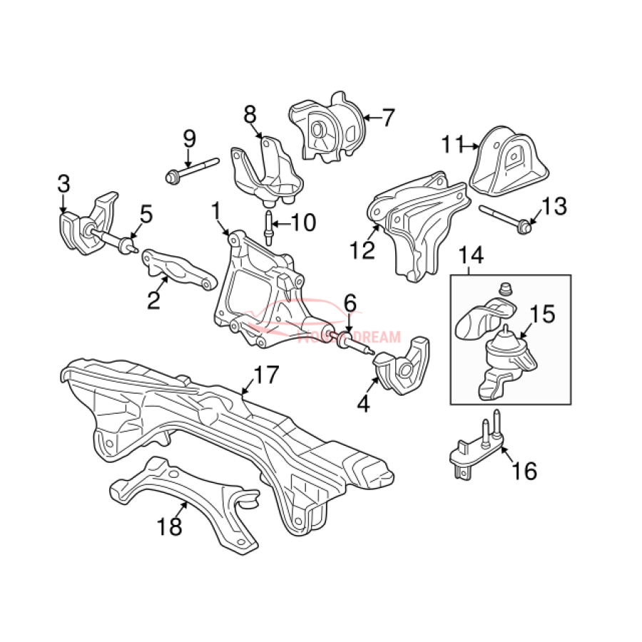 Mounting Engine Right (50820-S10-004) - 3