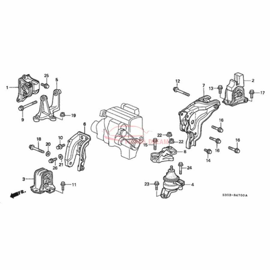 Опора двигуна права (50820-S30-J02) - 1