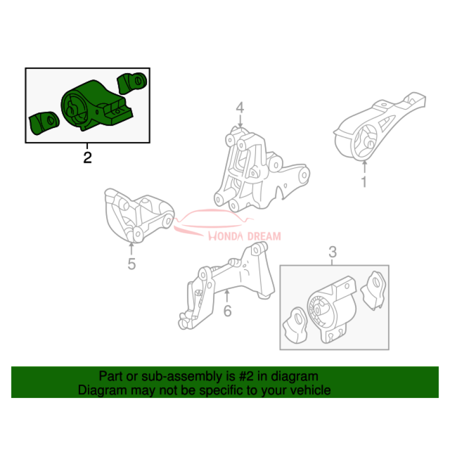 Mounting Engine Right (50820-S3Y-J01) - 2