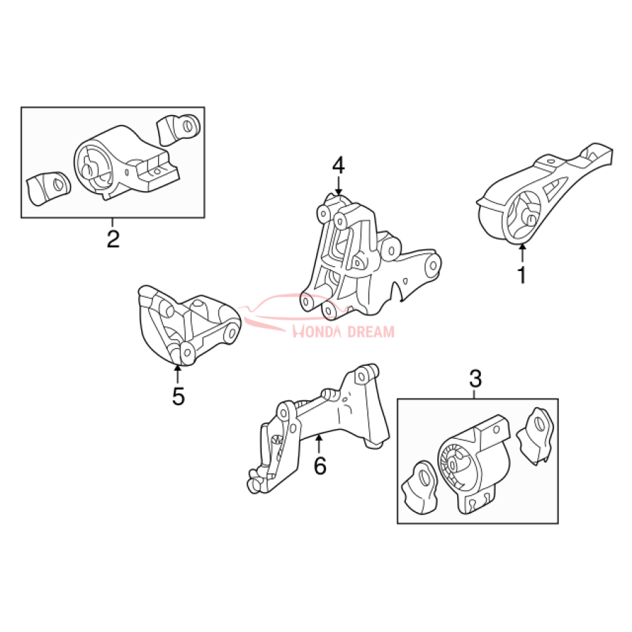 Mounting Engine Right (50820-S3Y-J01) - 3