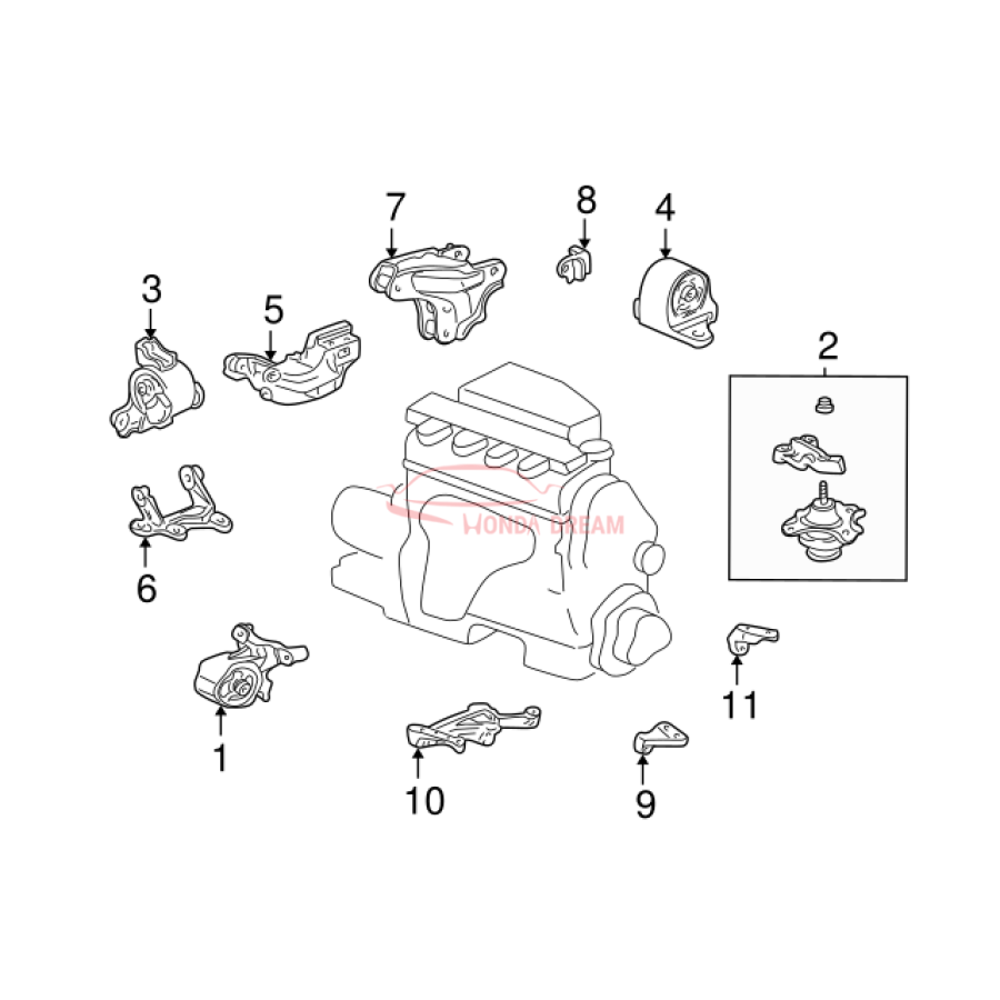 Mounting Engine Right (50820-S5B-013) - 3