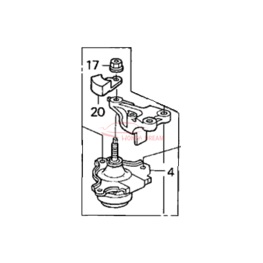 Mounting Engine Right (50820-S6E-E01) - 1